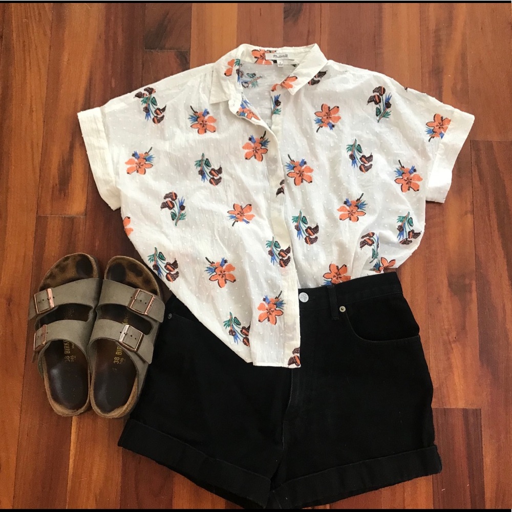 Madewell Short Sleeved Button Down Top